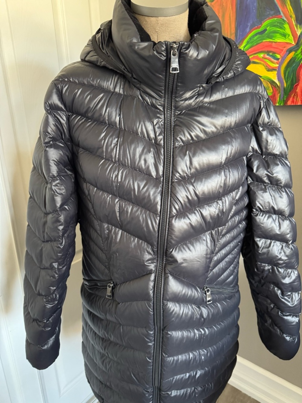 Women's Black Quilted Hooded Marc Andrew’s Puffer Coat
